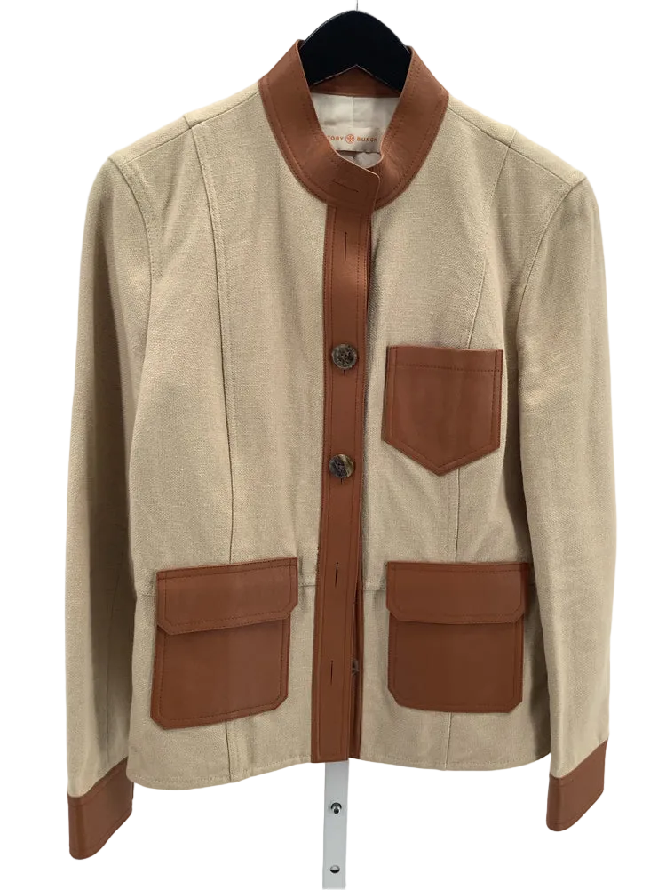 Tory Burch Size 4 Tan & Brown Camden Jacket