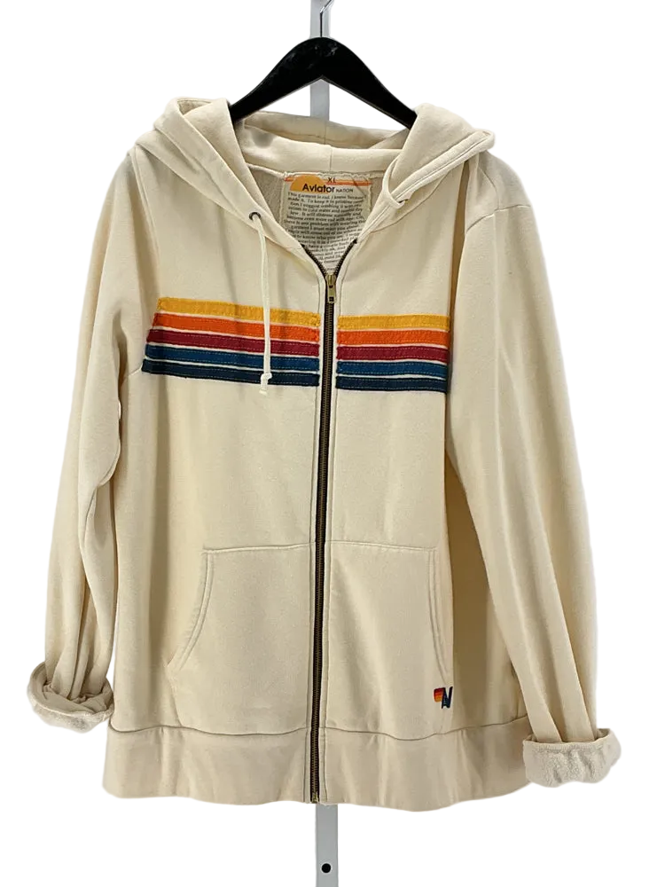 Aviator Nation Size XL Cream multi Sweatshirt