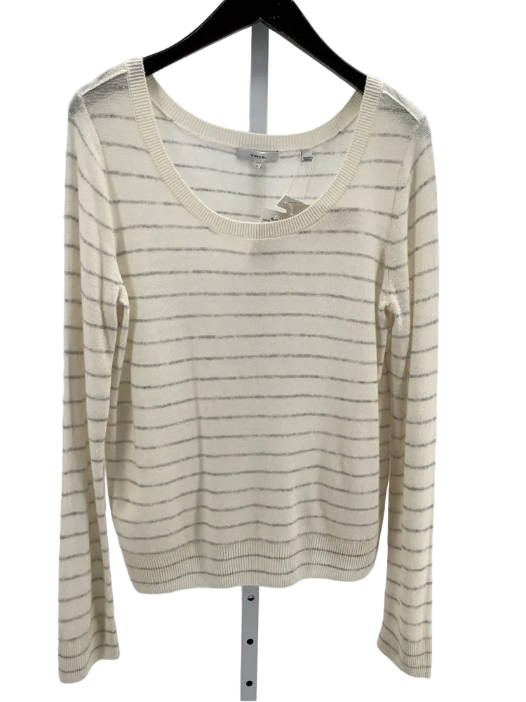 Vince Size L Cream & Gray Sweater