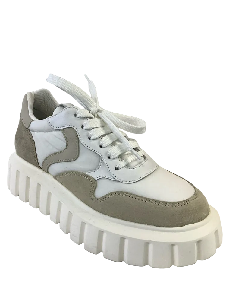 Voile Blanche Shoe Size 6 White & Tan Sneakers