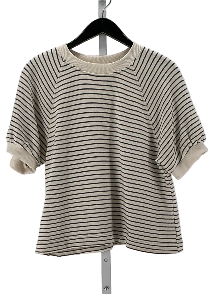 Velvet by Graham Spencer Size S Cream & Gray Gabi Sweatshirt