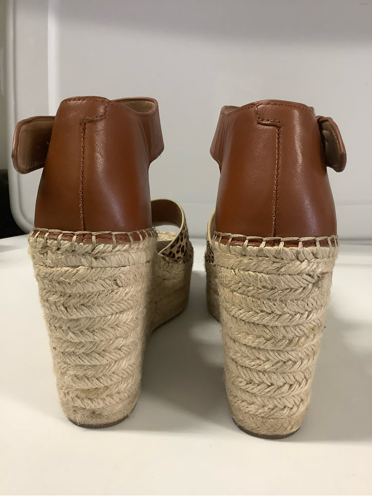 Marc Fisher Shoe Size 8.5 Tan & Brown Alida Wedges