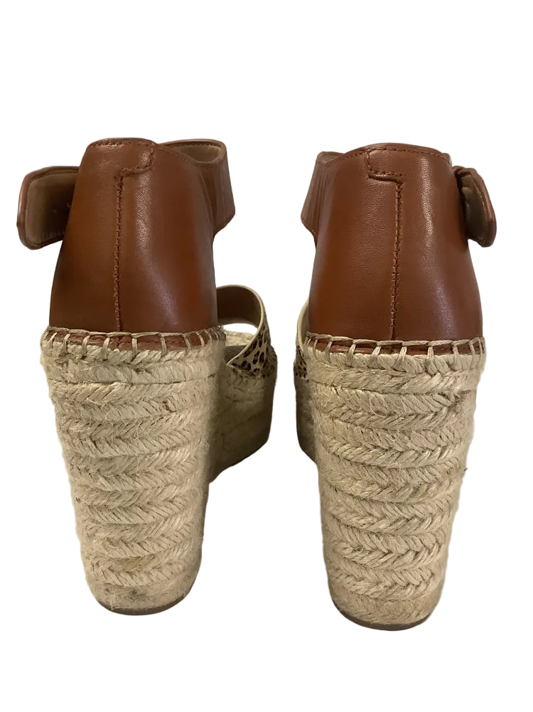 Marc Fisher Shoe Size 8.5 Tan & Brown Alida Wedges