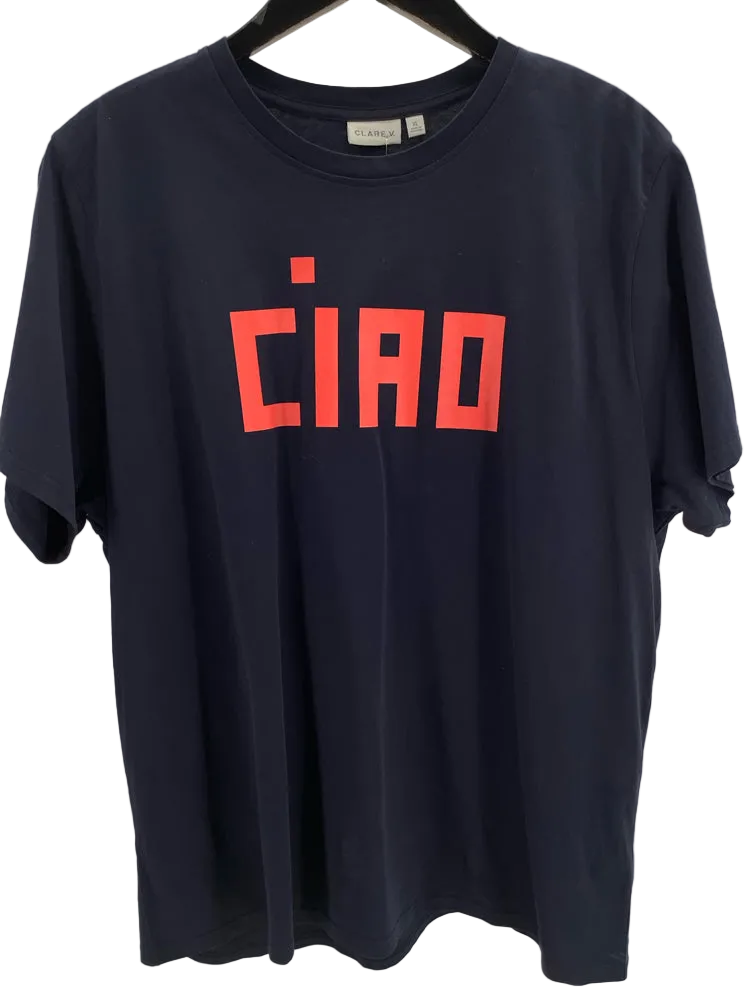 Clare V. Size XL Navy & Red Shirt
