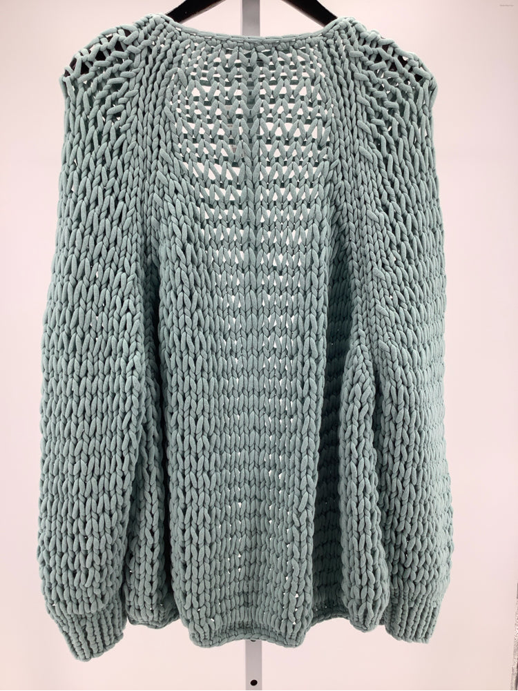 M.o. l Knits Size OS Seafoam Green Cardigan
