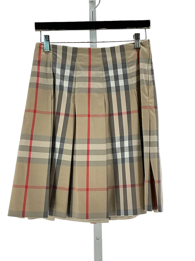 Burberry Size 6 Tan Multi Skirt