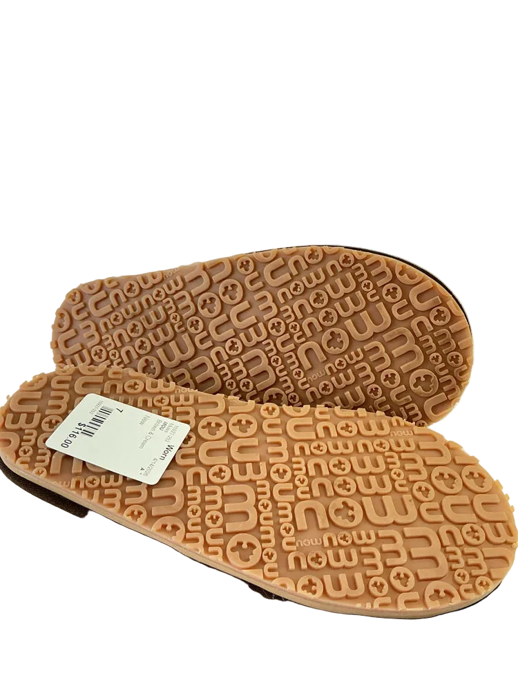 MOU Shoe Size 7 Brown & Cream Mules