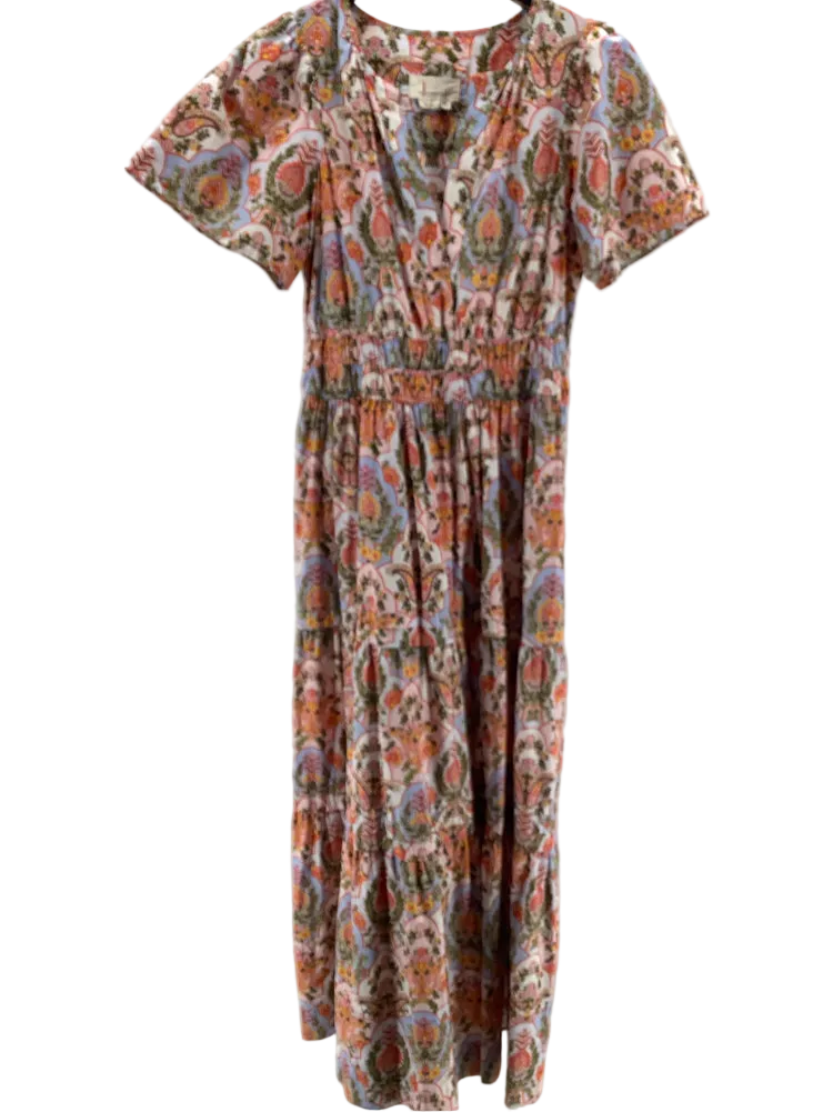 by anthropologie Size M Orange Multi Somerset Dress