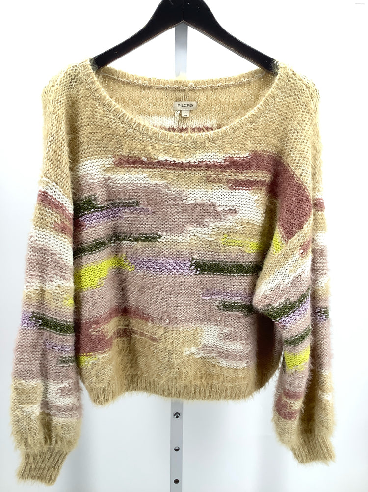 Pilcro Size L Tan Multi Sweater