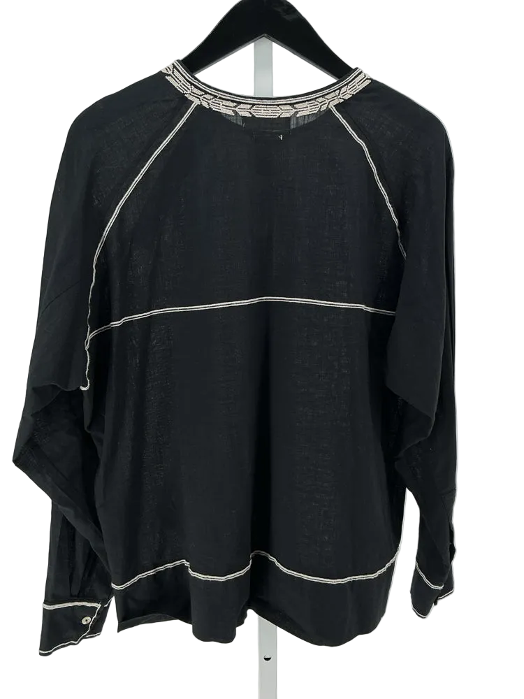 Isabel Marant Size 6 Black & Tan Shirt