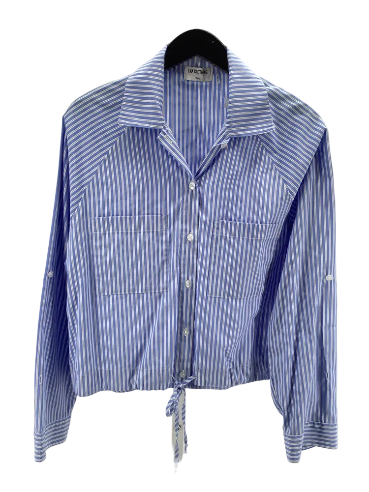 LNA clothing Size S Blue & White Alpine Shirt