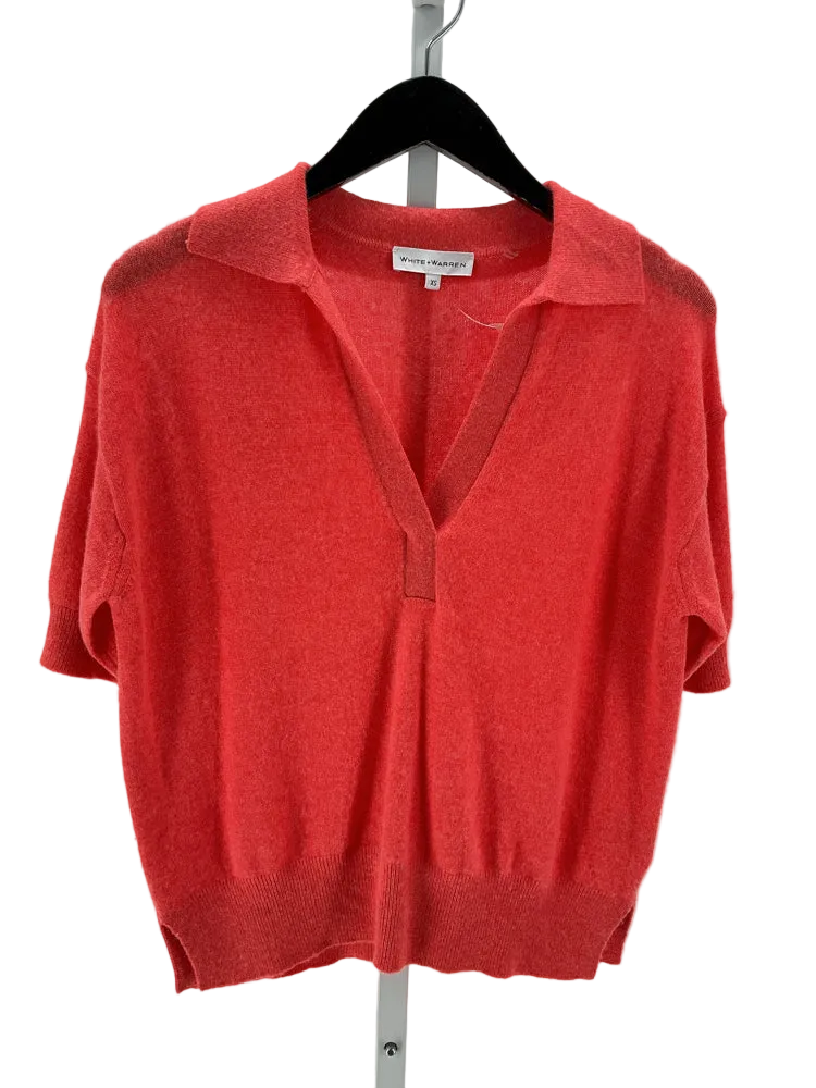 White + Warren Size XS Orange Sweater