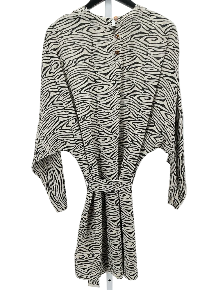 Nanushka Size S Tan & Black Hierro Dress