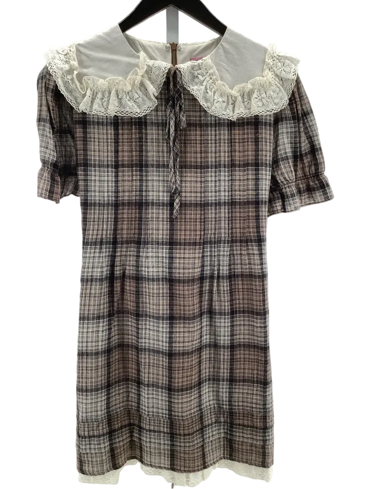 UNIF Size L Brown Multi Doux Dress