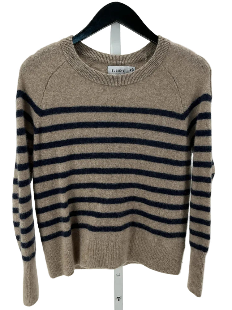 Evereve Size XS Tan & Navy Sweater