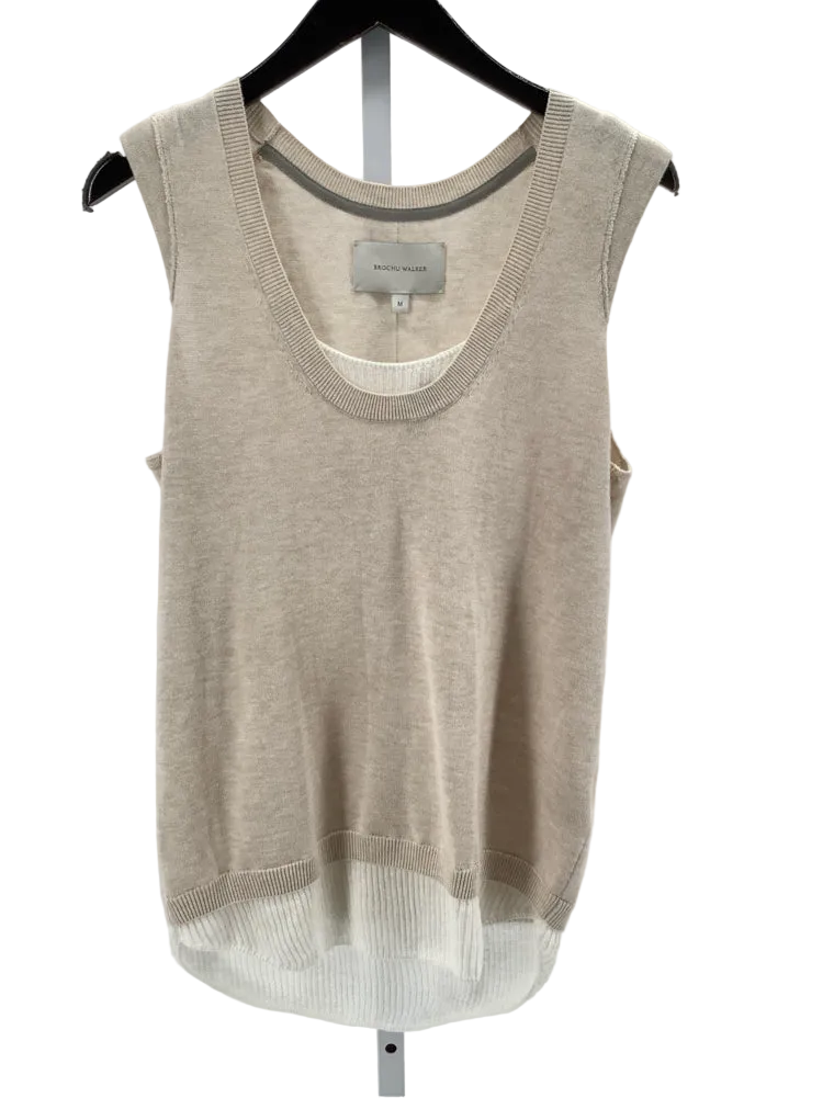 Brochu Walker Size M Tan & White The Morrow Tank Top