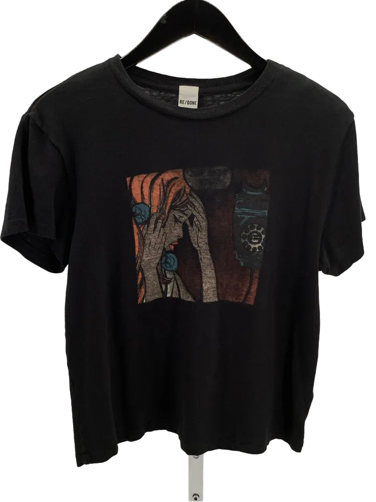 Re/Done Size M Black multi T-shirt
