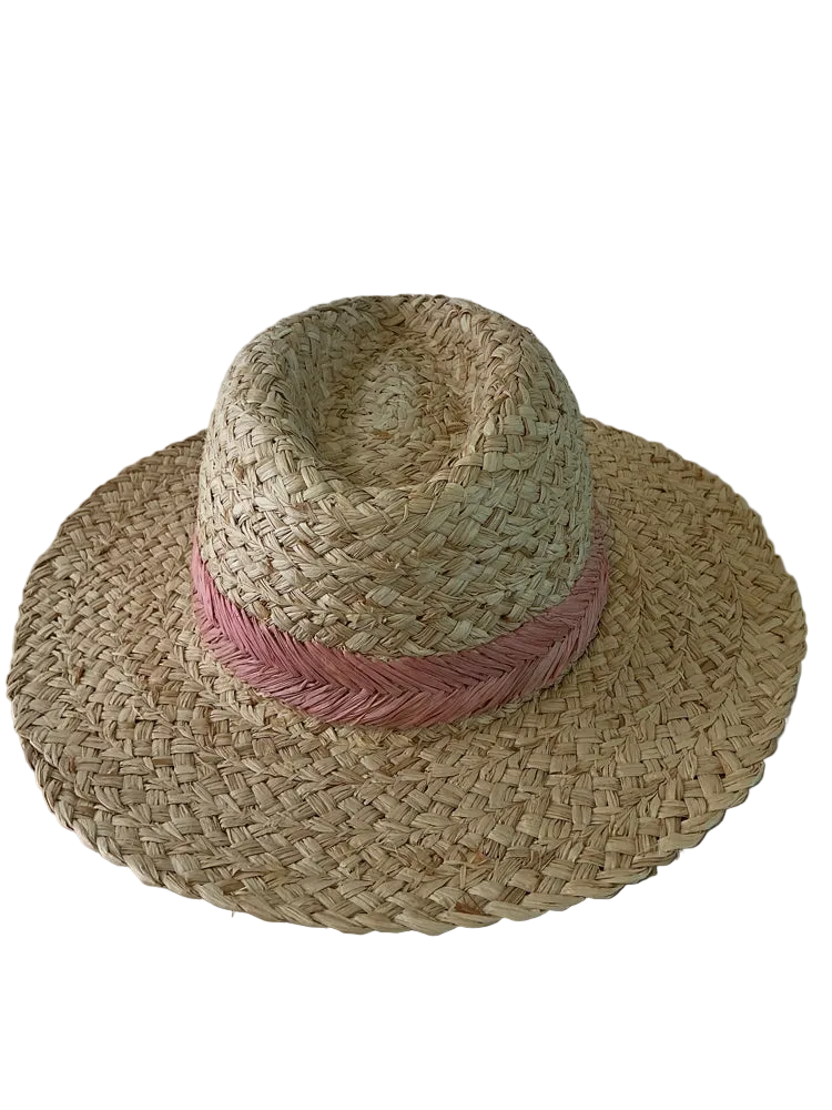 Hatattack Tan & Pink fedora Hat