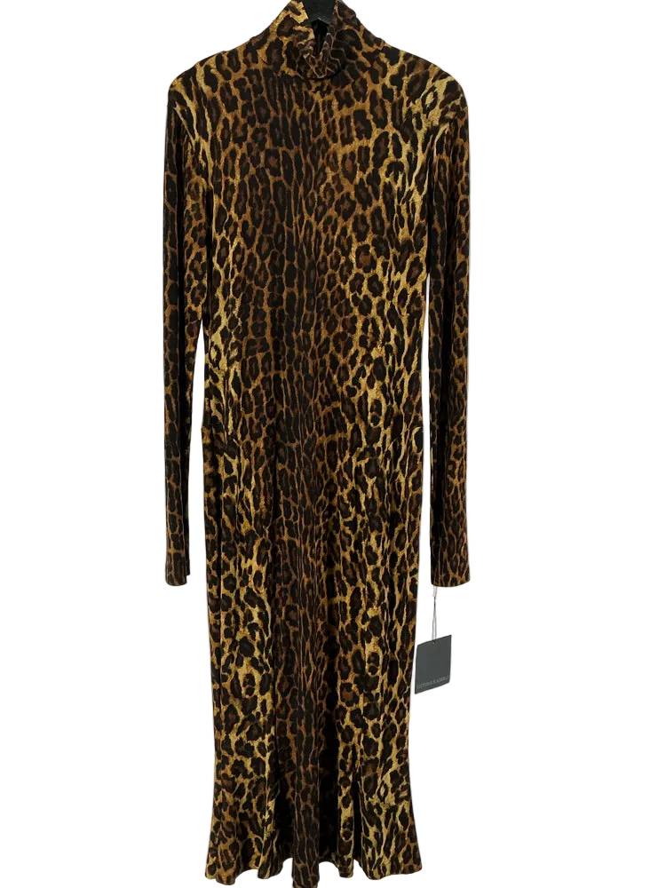 Norma Kamali Size L Brown & Black Dress