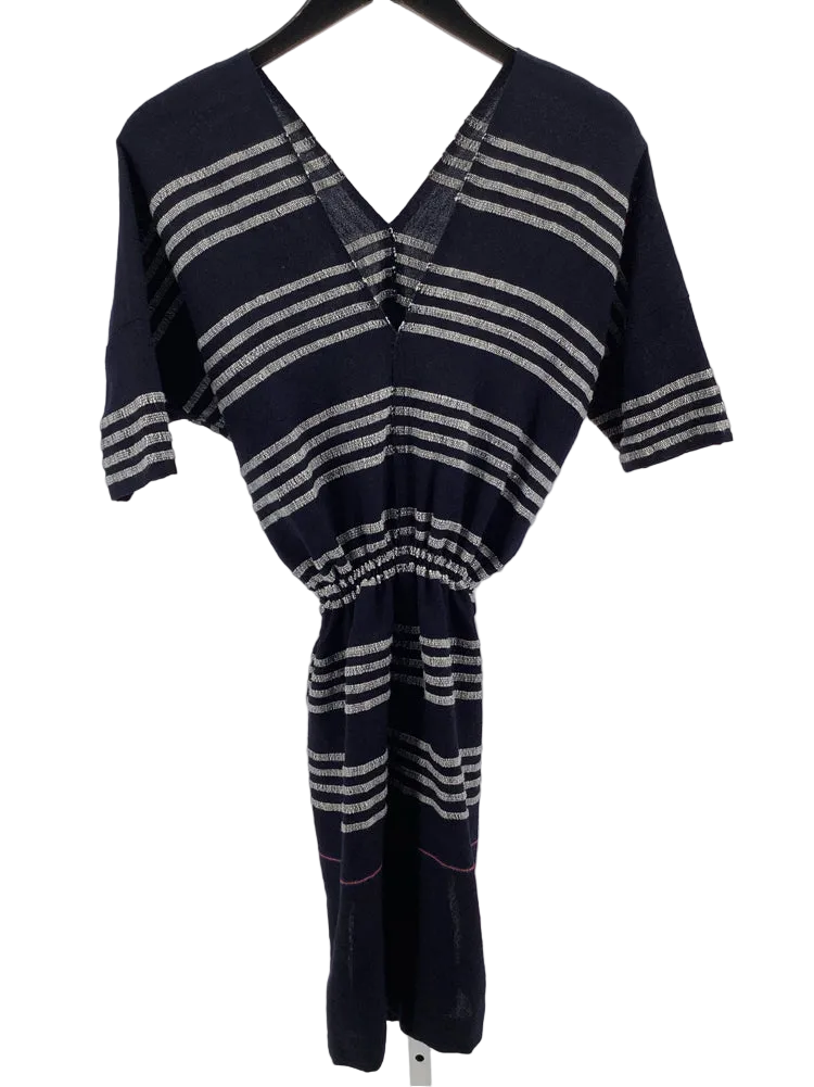 Lemlem Size XS Navy multi Plunge Dress