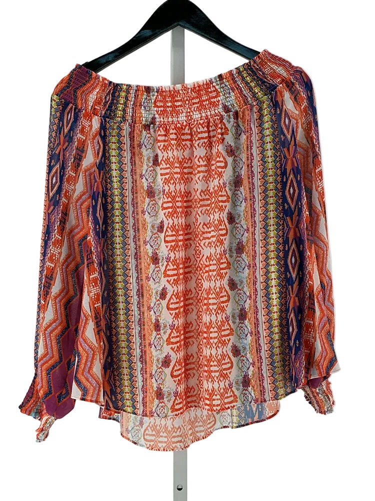 Ramy Brook Size M/L Orange Multi Shirt