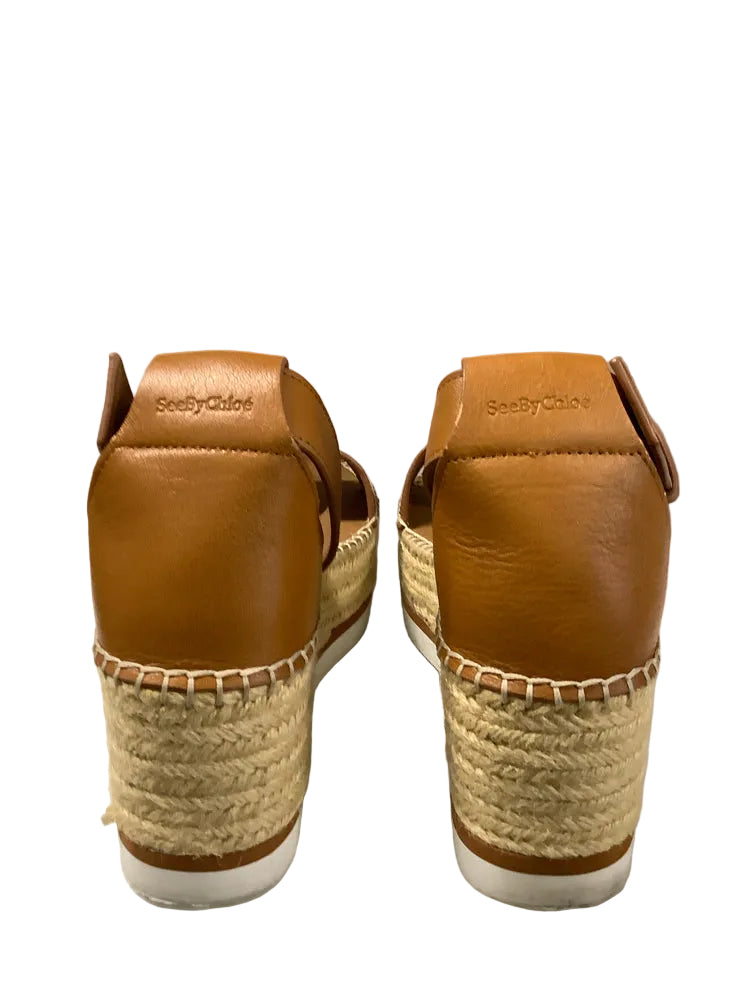 See by Chloe Shoe Size 10.5 Brown & Tan Wedges