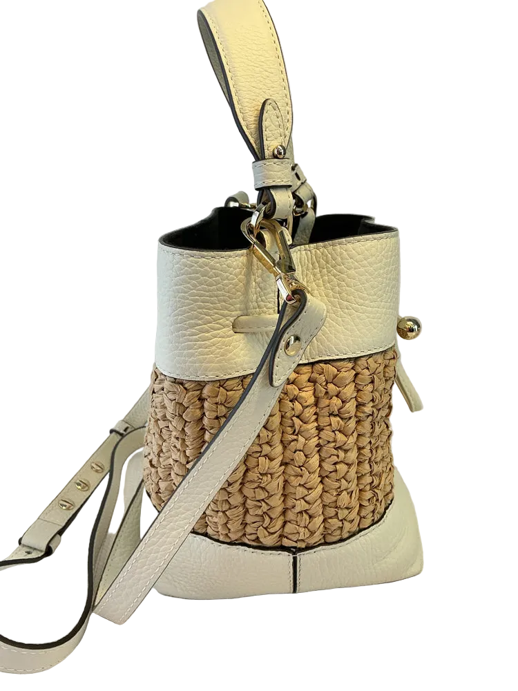 Strathberry White & Tan Osette Handbags