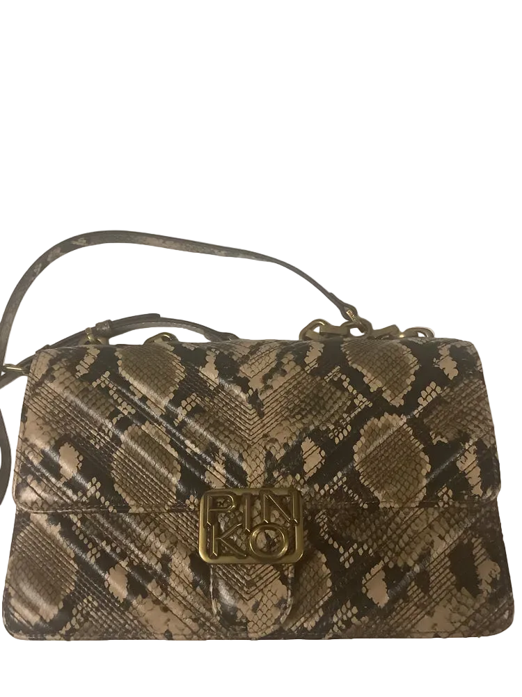 Pinko Brown & Tan Love Bag Handbags