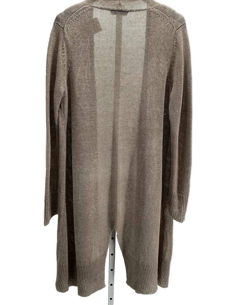 White + Warren Size L Brown Cardigan