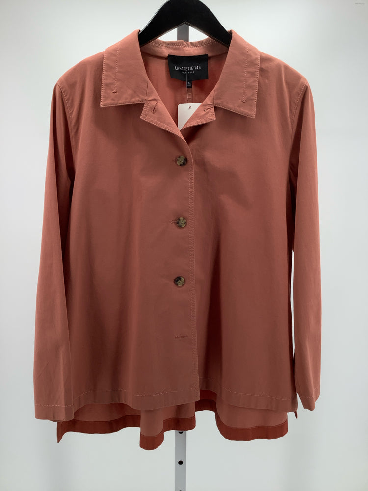 Lafayette 148 Size L Orange Jacket