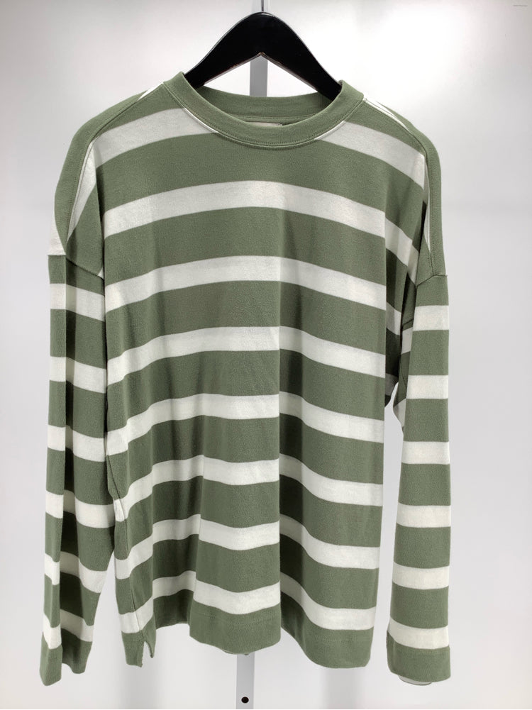 AYR Size M Green & White Early Morning Shirt