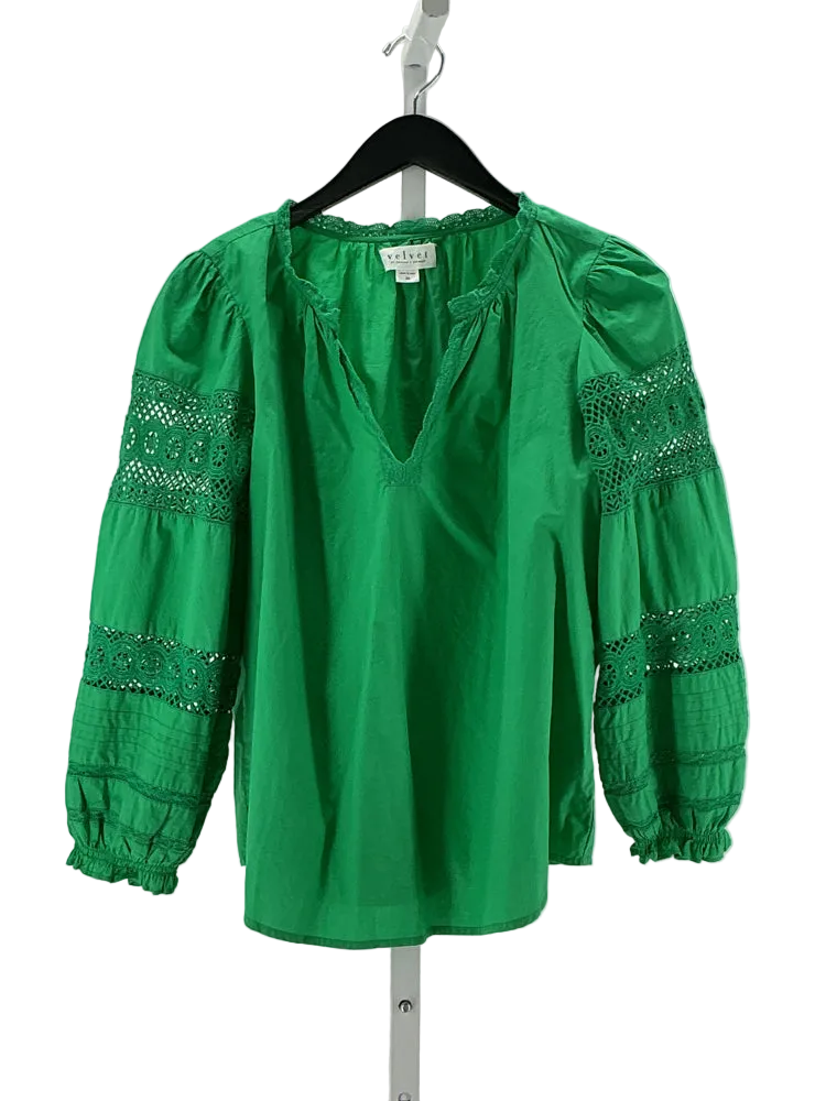 Velvet by Graham Spencer Size XS Green Shirt