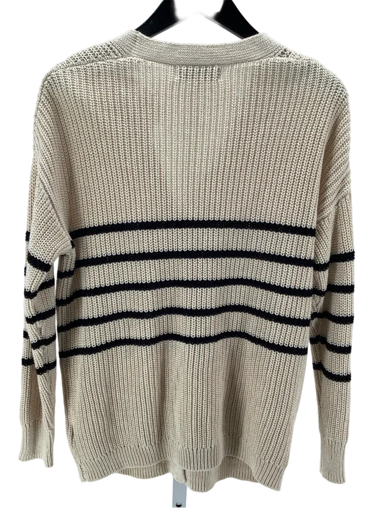 John & Jenn Size XS Cream & Black Sweater