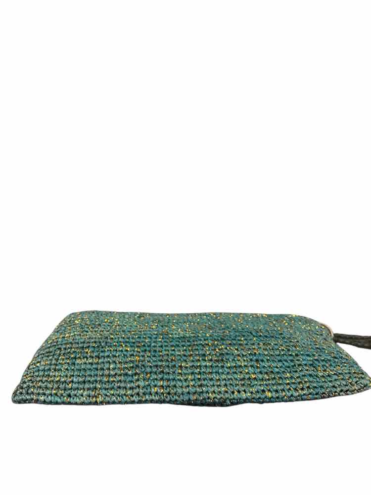 Mar Y Sol Green & Gold Clutch