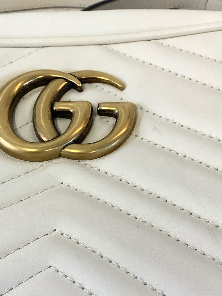 Gucci White Marmont Handbags