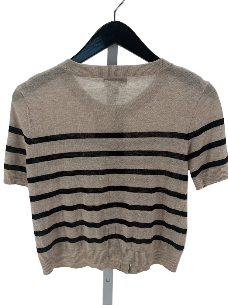 Evereve Size XS Tan & Black Sweater