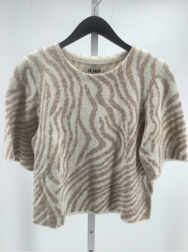 LE JEAN Size M Cream & tan Lulu Sweater
