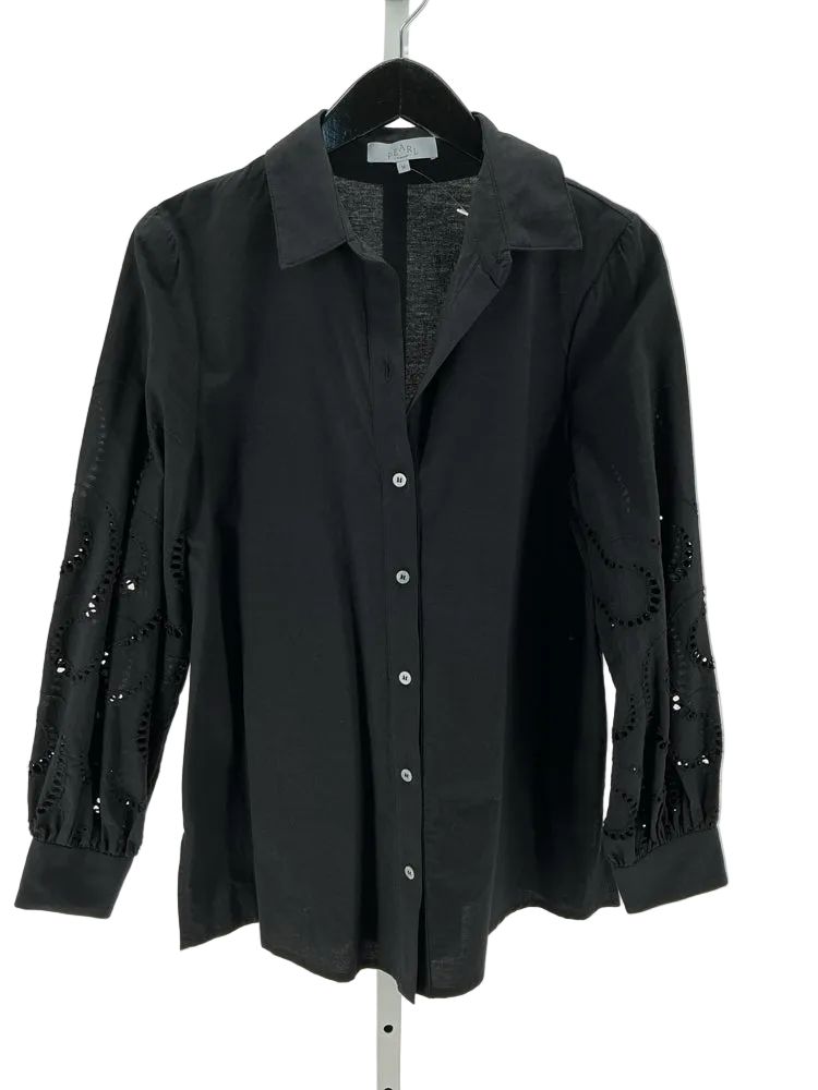 PEARL by Lele Rose Size M Black Shirt