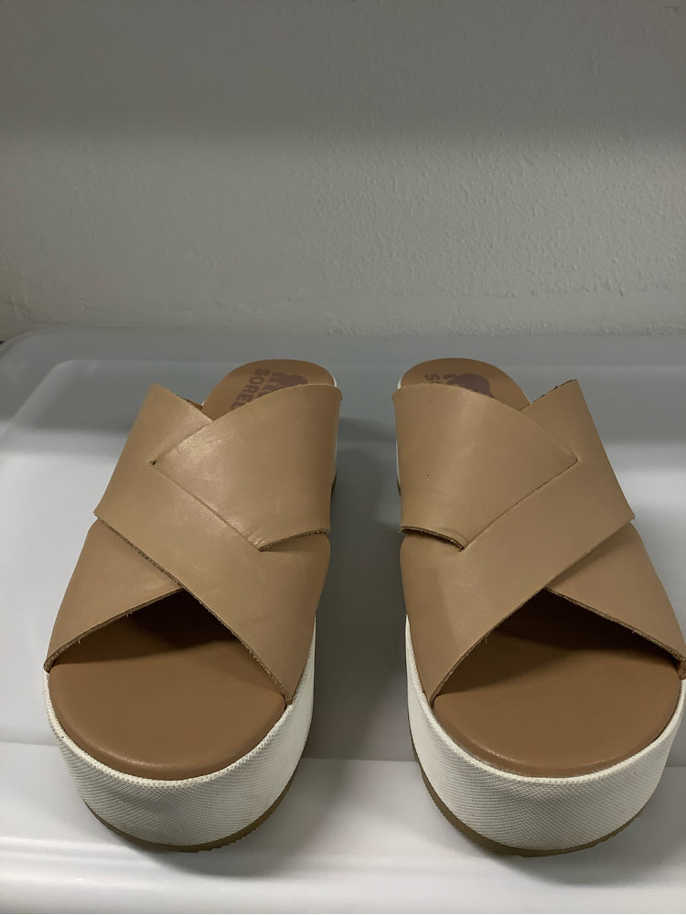 Sorel Shoe Size 8.5 Tan Cameron Slides