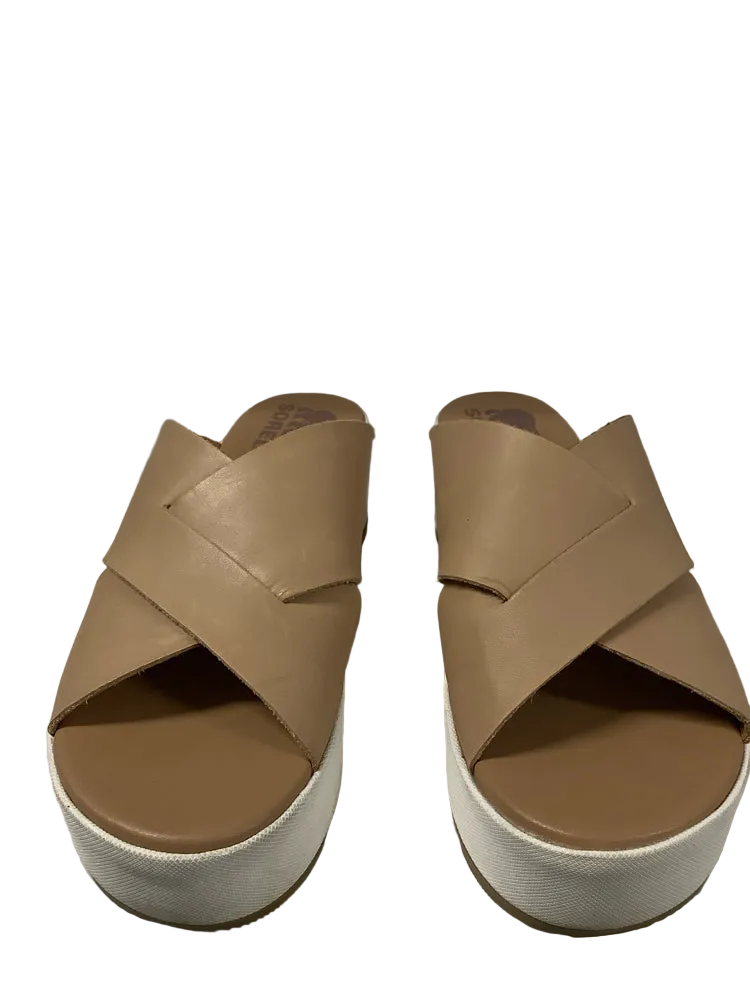 Sorel Shoe Size 8.5 Tan Cameron Slides