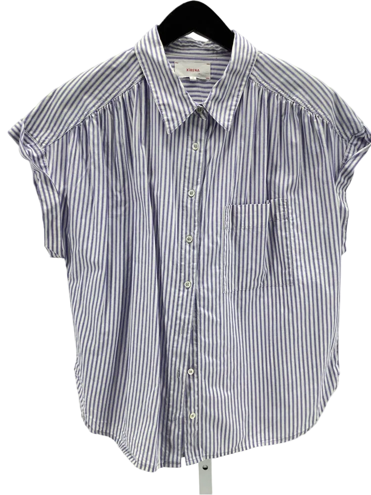 Xirena Size M Blue & White Lexi Shirt