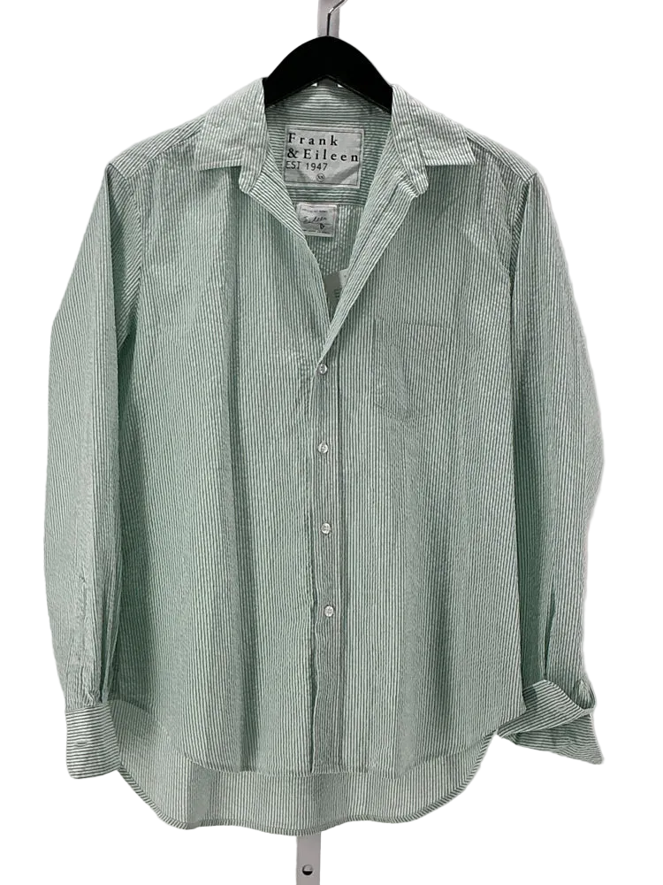 Frank & Eileen Size XS Green & White Shirt