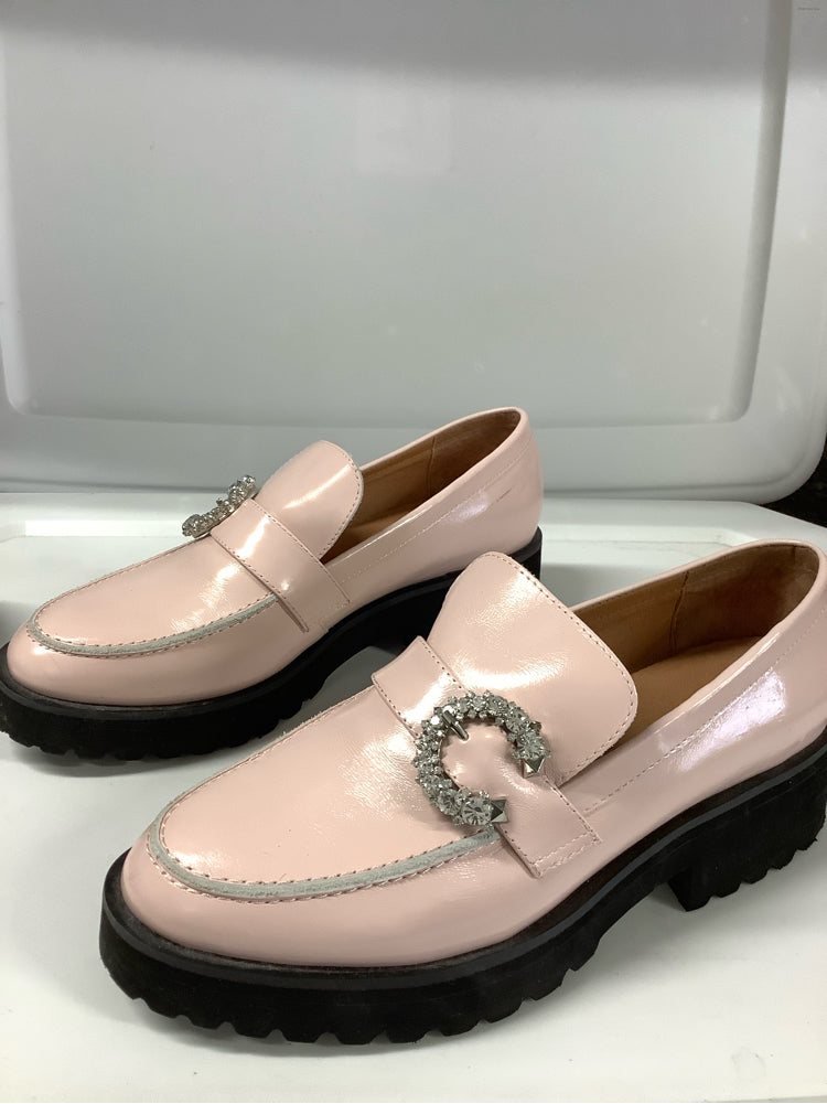 All Black Shoe Size 9.5 Pink Lady Bling Loafers