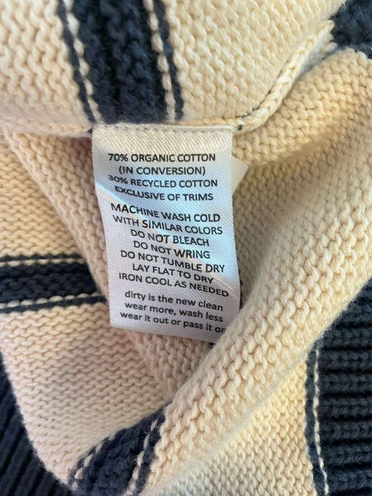 Toad & Co Size L Cream & Blue Sweater