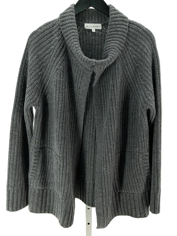 White + Warren Size S Gray Cardigan