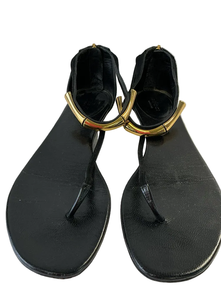Gucci Shoe Size 10 Black Coraline Sandals