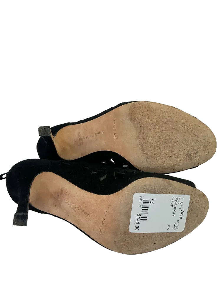 Manolo Blahnik Shoe Size 7.5 Black Heels