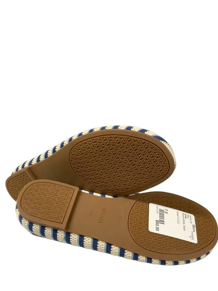 vivaia Shoe Size 7.5 Blue & White Flats