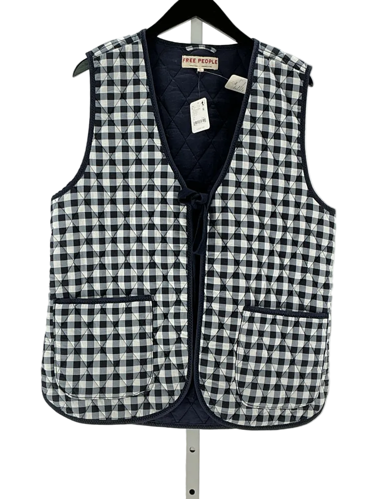 Free People Size L Navy & white Vest