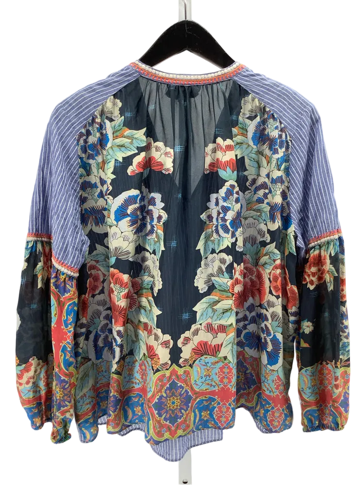Johnny Was Size M Blue Multi Shirt